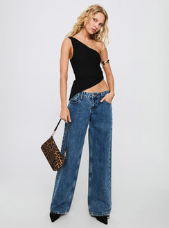 Machiatto One Shoulder Top Black