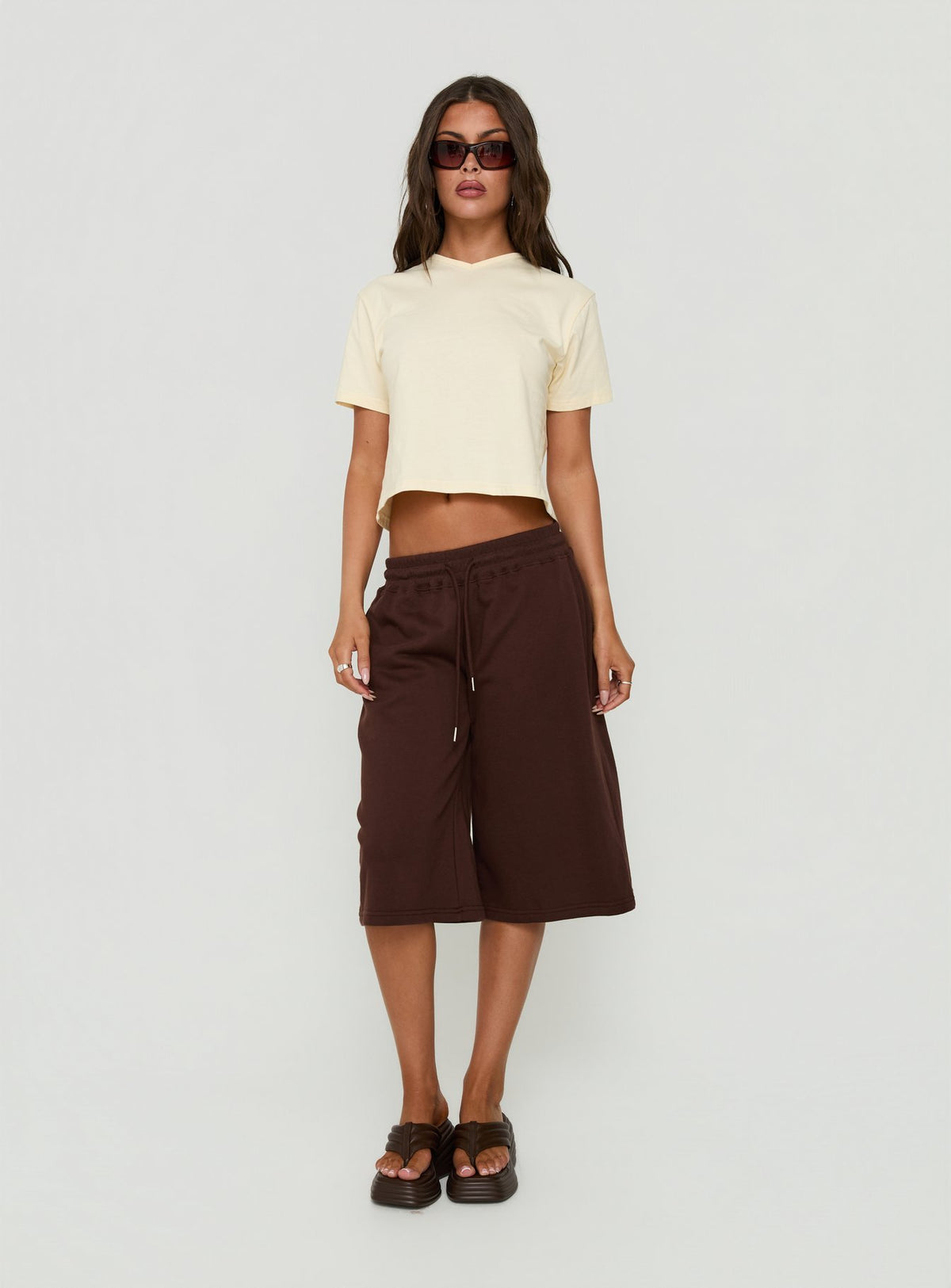 Nikko Longline Fleece Shorts Brown