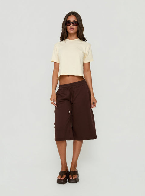 Nikko Longline Fleece Shorts Brown