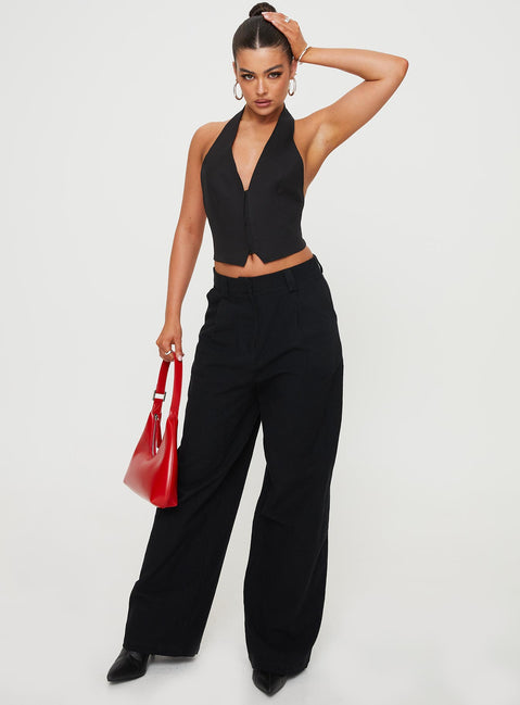 product Princess Polly High Waisted Pants High Waisted Pants  Je Suis Pants Black