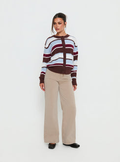 front view of model wearing Princess Polly Nicolo High Rise Straight Leg Jeans Concrete High Rise Jeans 