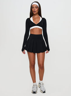 Dynamic Pleat Active Skort Black