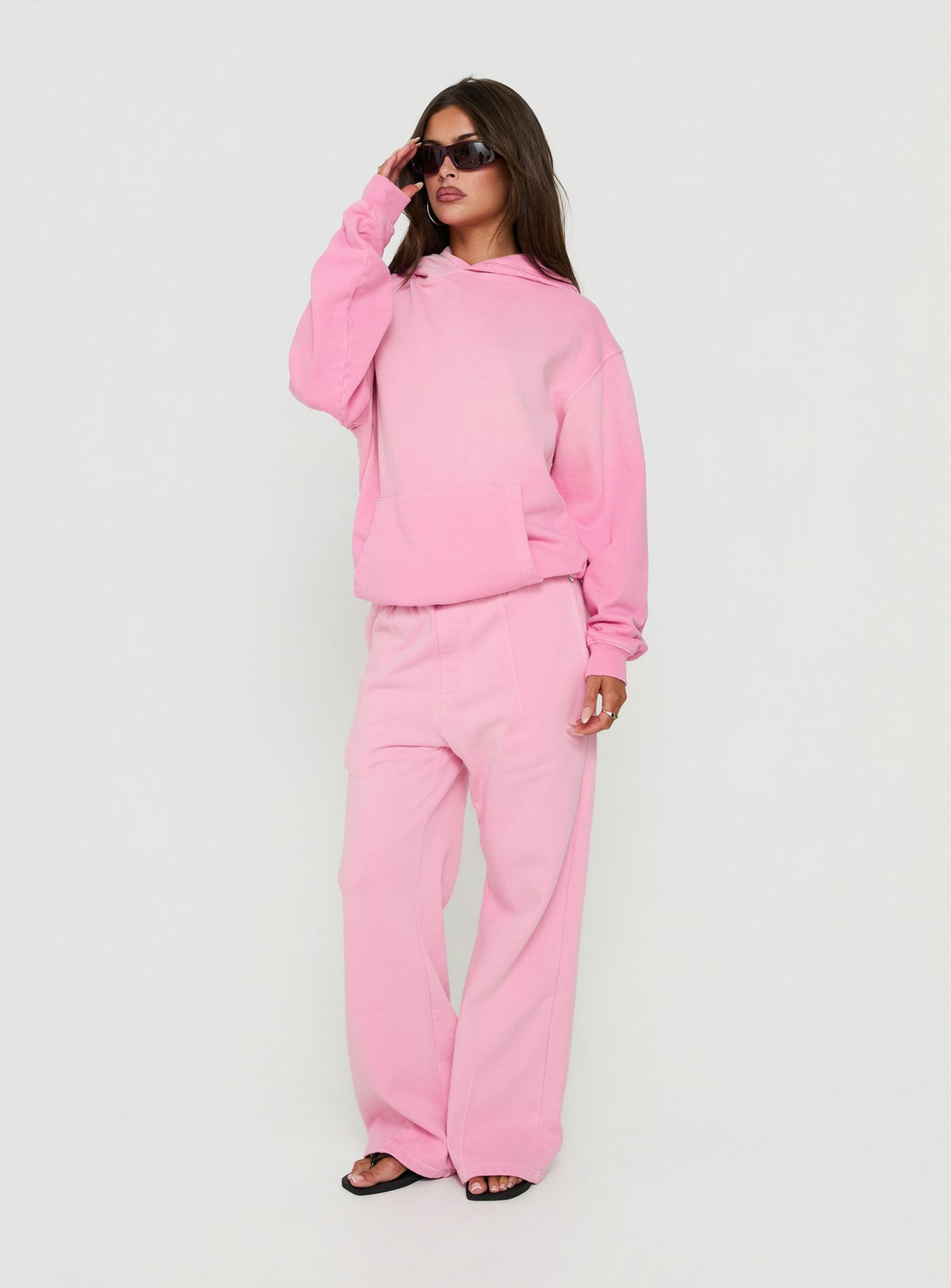 AT Pullover Oversized Hoodie Washed Pink