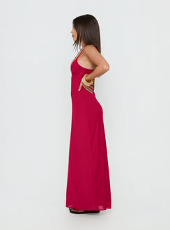 Glass Half Full Mesh Maxi Dress Electric Fuschia