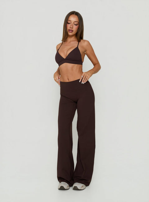 Aerial Active Crossback Bralette Chocolate