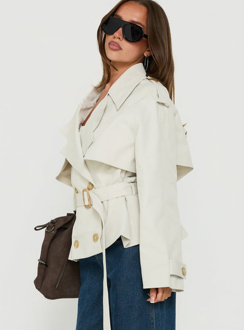 Eldora Cropped Trench Coat Sand