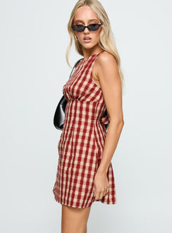 Sweet Somethings Mini Dress Red Check Petite