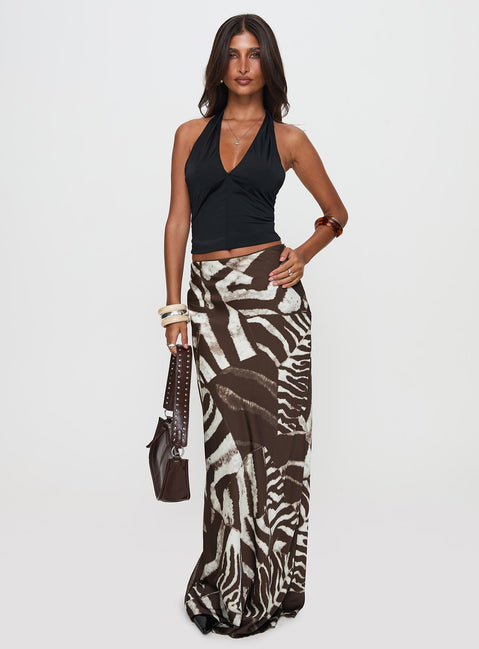   front view of model wearing Princess Polly Rowana Maxi Skirt Multi Maxi Skirts Skirts 