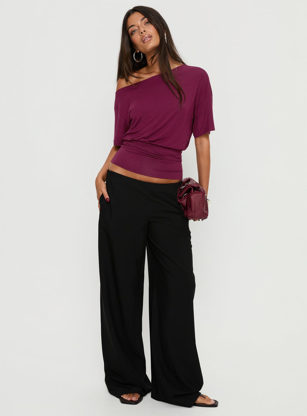 Khane Low Rise Wide Leg Pant Black Tall