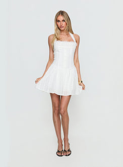 Candy Clouds Halter Playsuit White