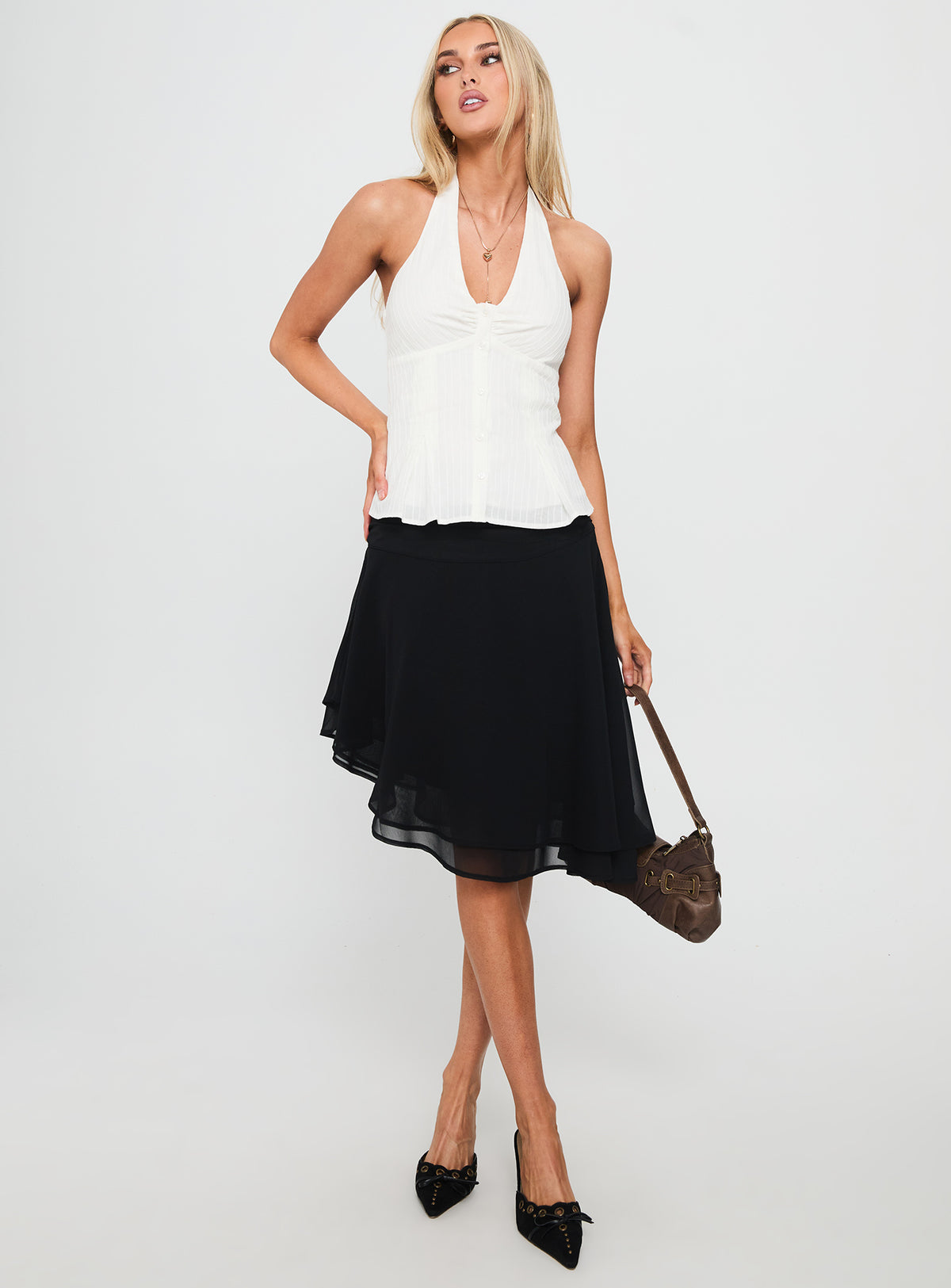 Life Goes By Sleeveless Top White