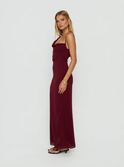 Laurisa Draped Maxi Dress Wine