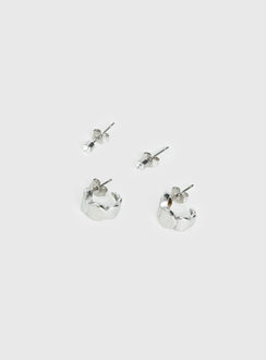 Bellara Stainless Steel Earring Pack Silver