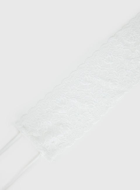 Spin The Bottle Lace Belt White