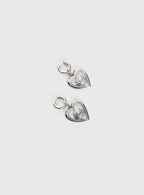 Giabella Heart Earrings Silver