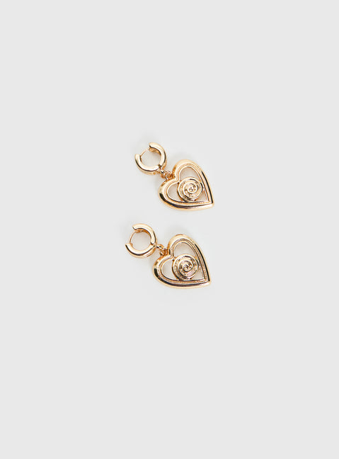 Giabella Heart Earrings Gold