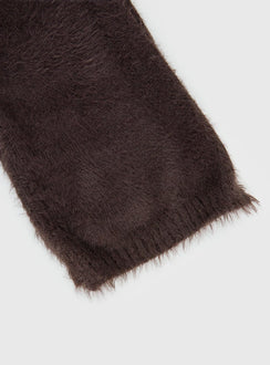 Yvetta Fluffy Scarf Brown