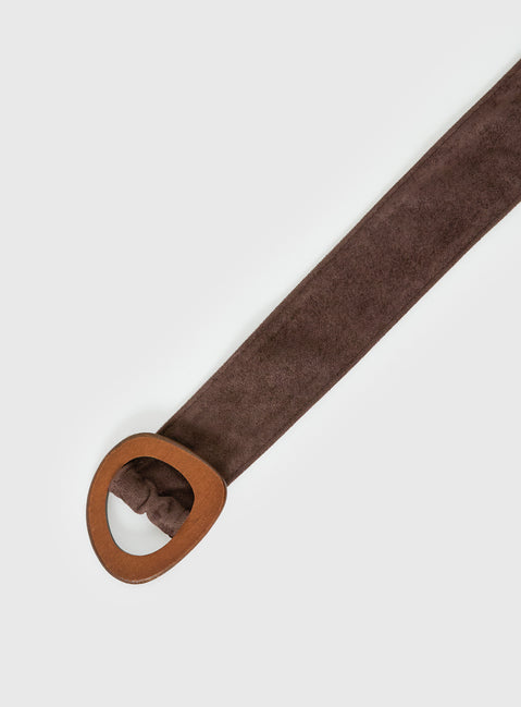 Toluca Faux Suede Belt Chocolate
