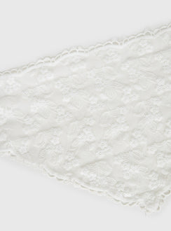 Creme Brulee Lace Hair Scarf White