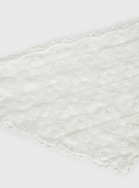 Creme Brulee Lace Hair Scarf White