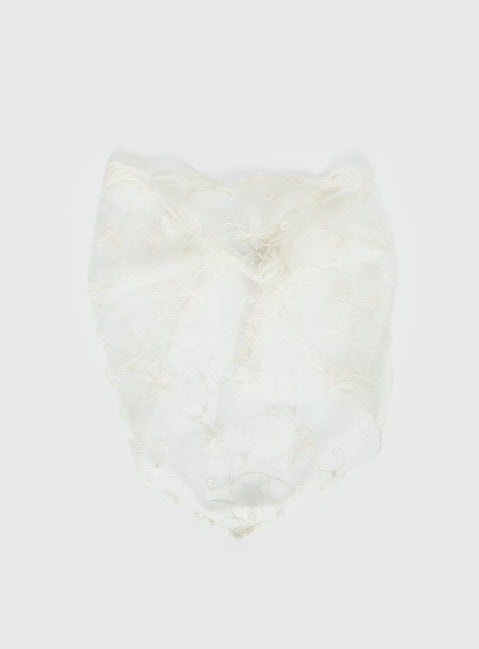 Brigette Lace Bandana White