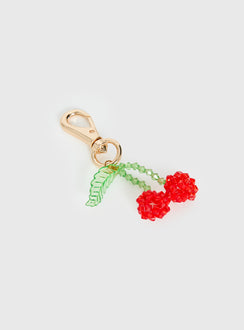 Good Influence Beaded Cherry Keychain Gold / Multi