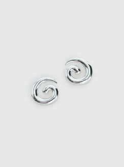 Sold On You Spiral Earrings Silver