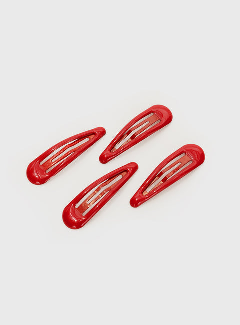Hair clip pack Pack of 4, snap clip style