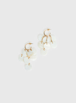 Elizabette Shell Earrings White