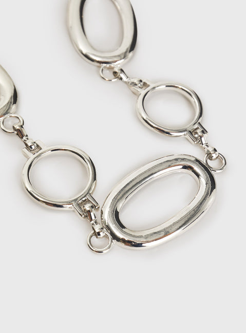 Halleck Silver Pendant Chain Belt Silver