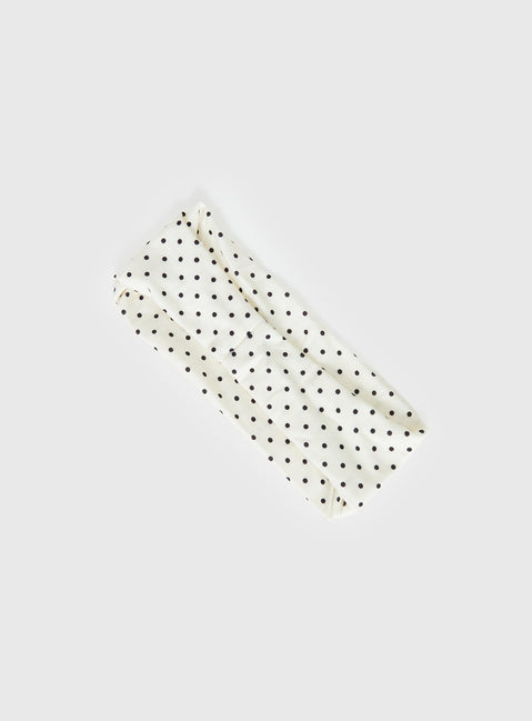 The Juney Headband Cream Polka