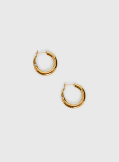 Tindra Gold Plated 25mm Hoop Earrings Gold