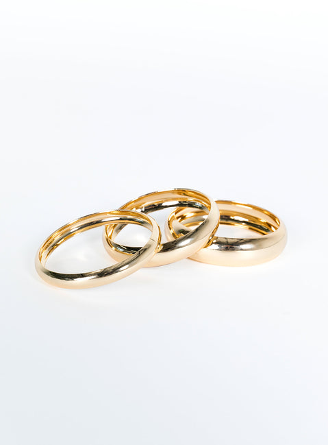 Gold toned bangles Pack of three, chunky style