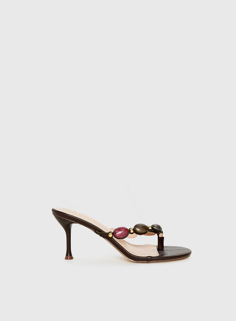 Nina Bead Heels Chocolate