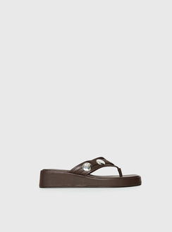 Paislee Stud Detail Sandals Brown