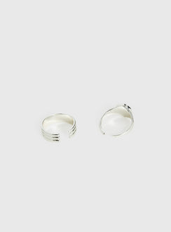 Ivonna Toe Ring Pack Silver