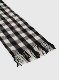 Closed Eyes Scarf Black / White Check