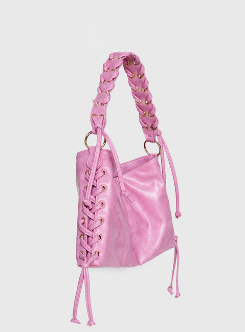 Amadea Tie Detail Shoulder Bag Pink