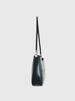 Sombre Faux Leather Shoulder Bag Black / Silver