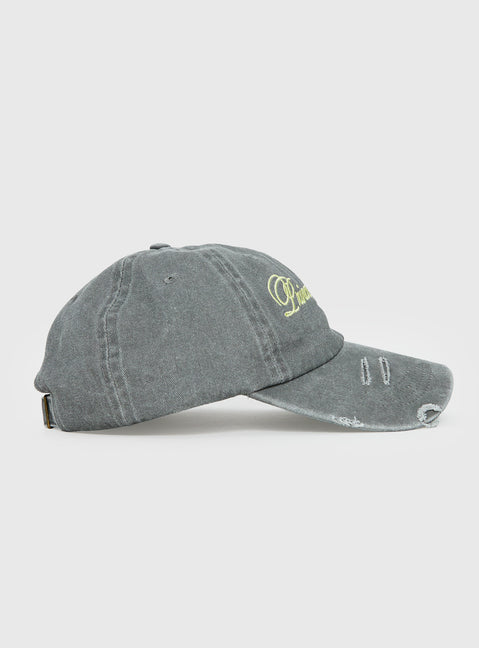 Off Duty Distressed Cap Grey / Yellow
