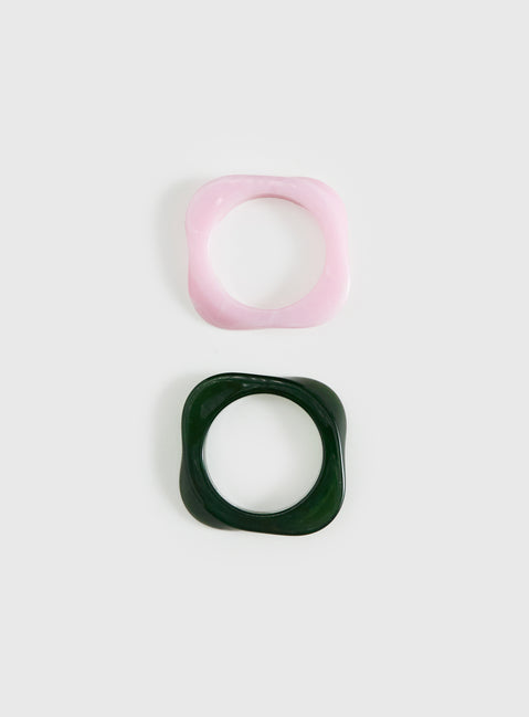 Jordann Resin Cuff Pack Pink / Green