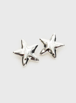 Star silver earrings