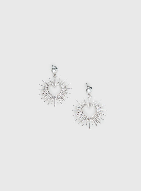 Manifest It Heart Earrings Silver