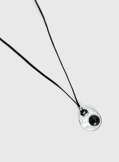 Coastal Chaos Pendant Cord Necklace Silver / Black