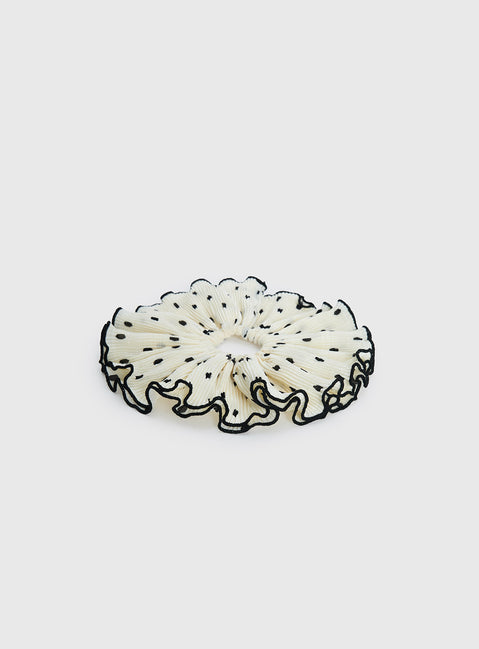 Greatest Gift Scrunchie White Polka Dot