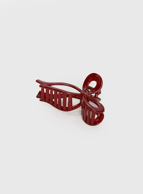 With A Bow Hair Clip Red