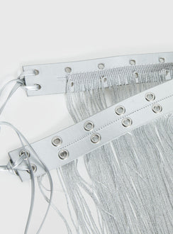 Artemas Studded Tassel Belt Silver
