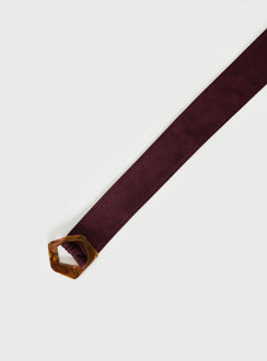 Wrylie Faux Suede Belt Plum