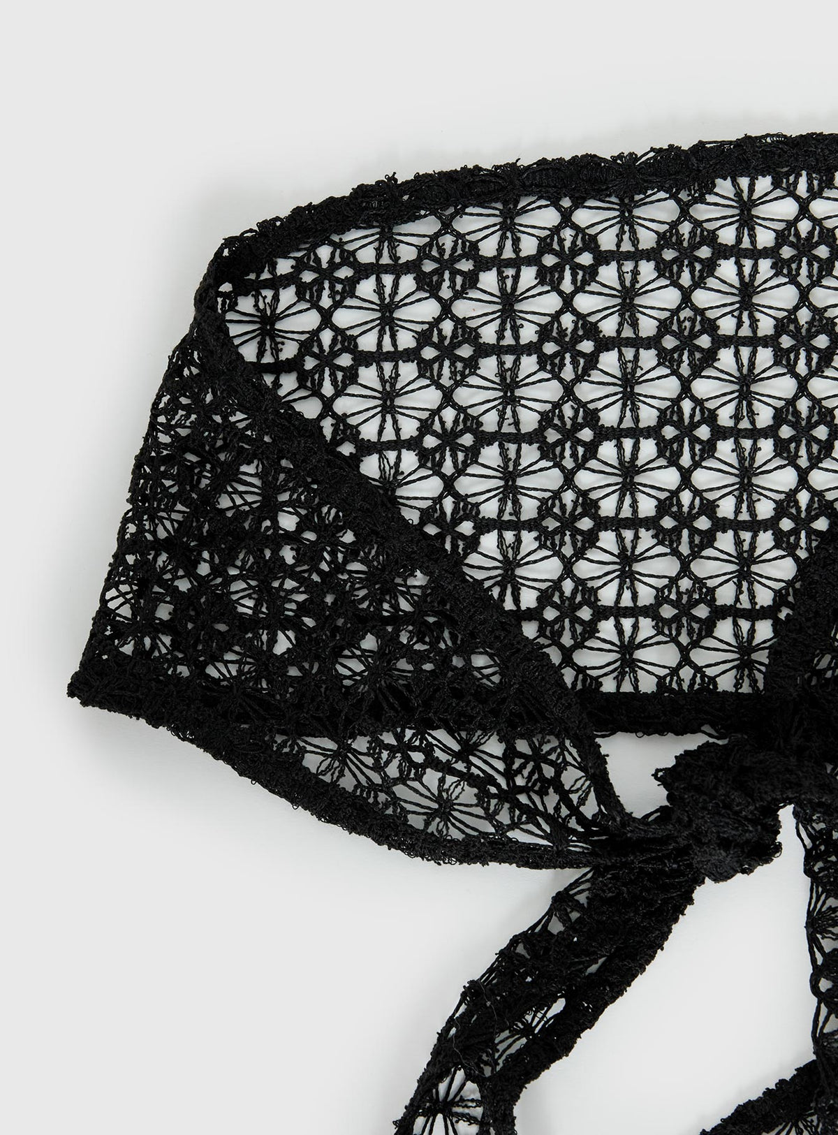 Keighla Crochet Hair Scarf Black
