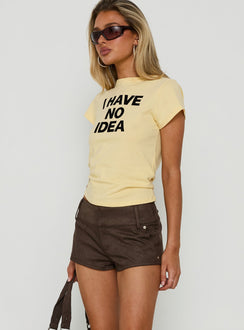 Lydee Lace Up Mini Shorts Brown